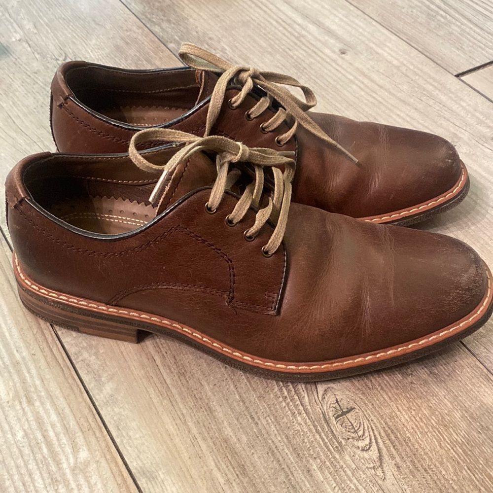 CHAPS Brown Leather Oxford Loafers Size 7 Mens